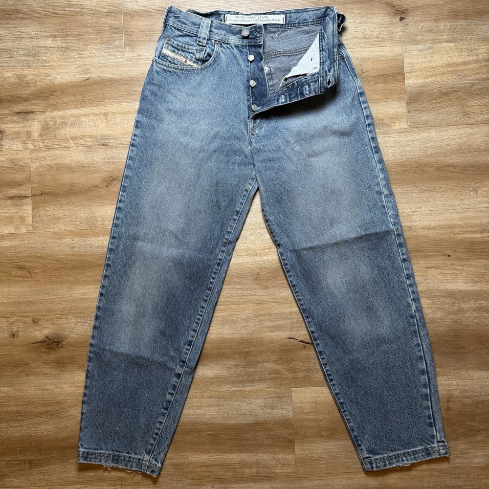 Vintage Diesel Saddle Jeans Men 28x29 Blue Loose Tapered Medium Wash Denim 90s